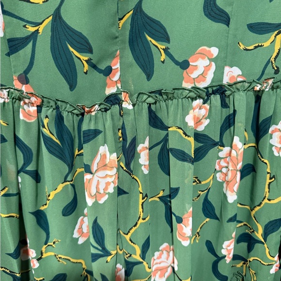 Ann Taylor Factory Green Floral fairy Y2K cottagecore Long Sleeve Dress size 2 - Picture 5 of 7